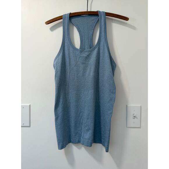 Lululemon Women's Swiftly Tech Racerback Heathered Blue Size 6 Stretch - Picture 1 of 6
